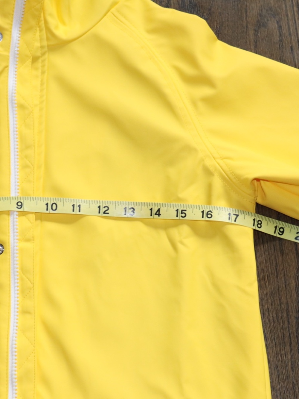 Girls Yellow Waterproof Hooded Raincoat w/ Pink Floral Lining SZ 11/12 Coraline - Picture 9 of 13